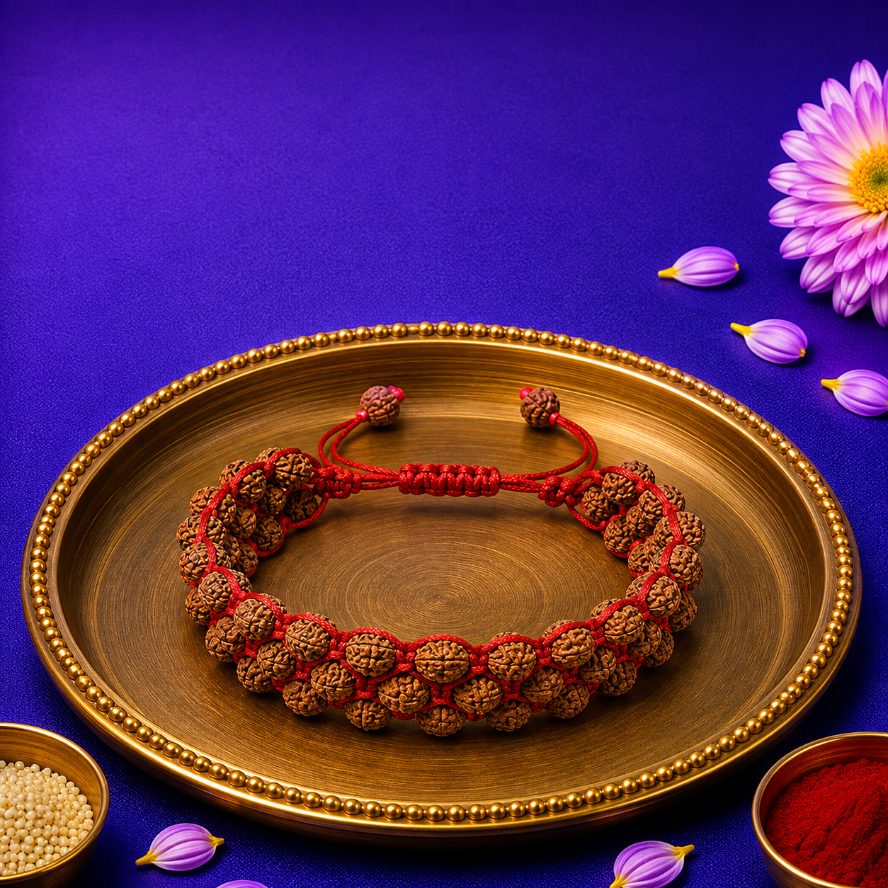 3 Layer 5 मुखी रुद्राक्ष ब्रेसलेट